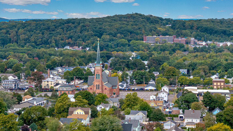 Aerial view of downtown Wallingford, Connecticut