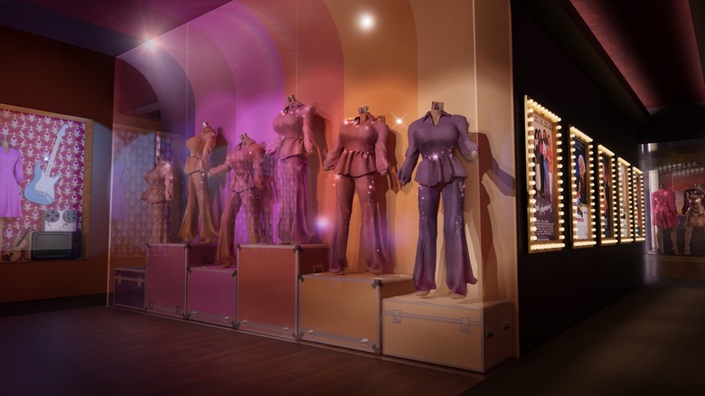 Rendering of Dolly Parton costumes at Dolly's Life of Many Colors Museum
