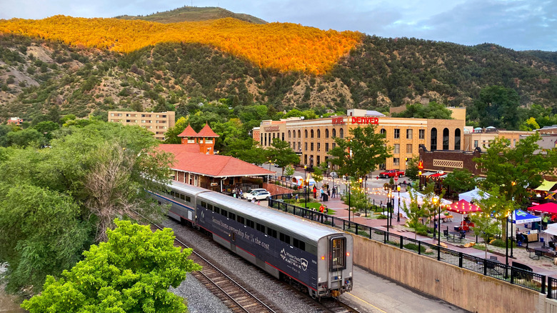 Amtrak train in Glenwood Springs, Colorado