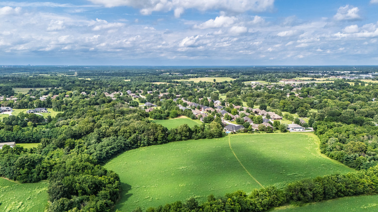 Aerial view of Missouri's lush landscape