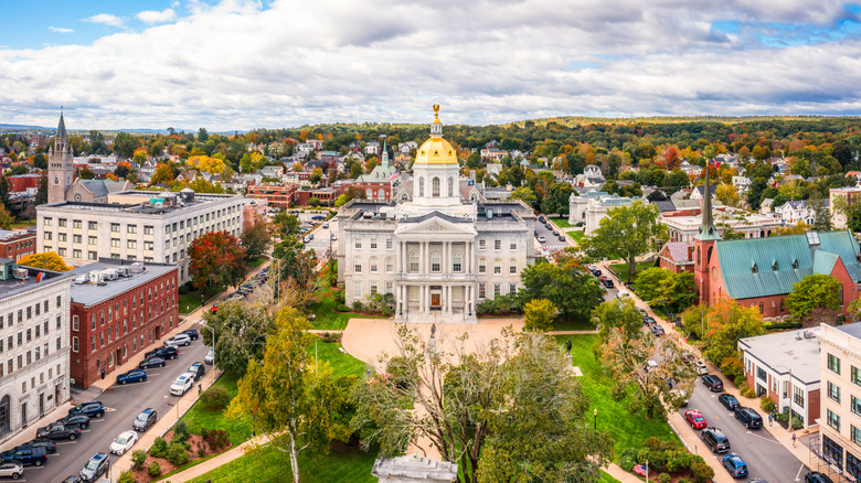 An aerial view of Concord, New Hampshire