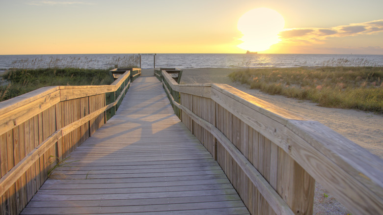 boardwalk leading to Tybee Island beach