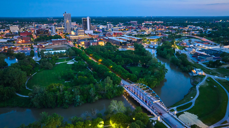 Aerial view of Downtown Fort Wayne