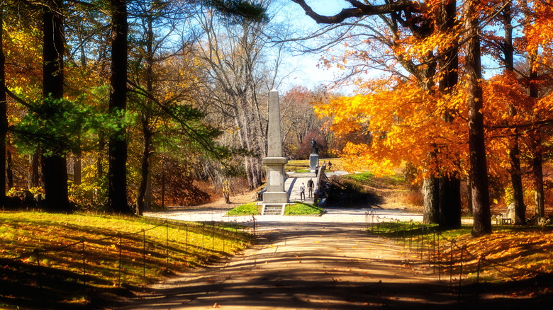 A monument on the Minutemen Bikeway in Massachusetts.
