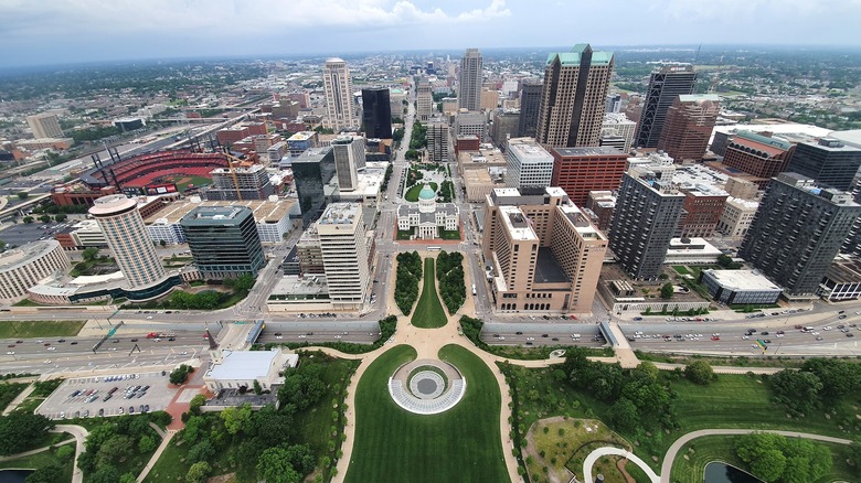 Aerial view of downtown St. Louis