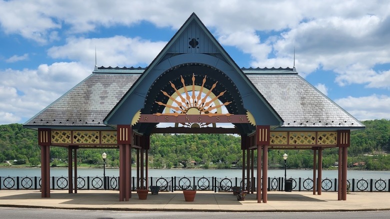 The pavilion at Riverfront Park in Rising Sun, Indiana
