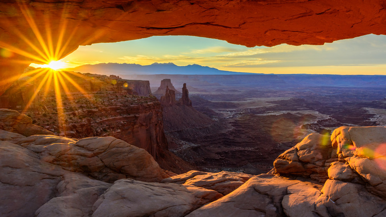 A sunrise view at Canyonlands National Park in Utah