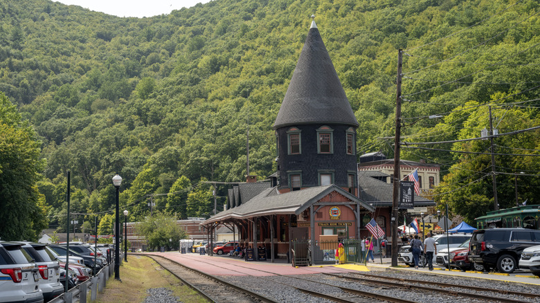 The historic train station in Jim Thorpe, Pennsylvania