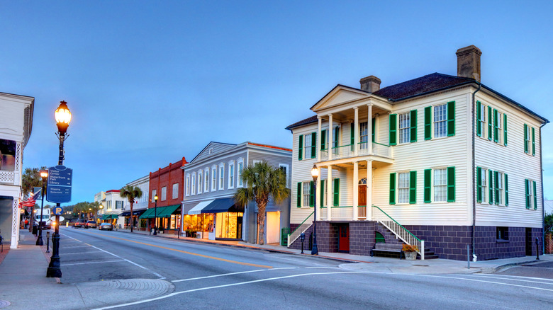 Historic buildings in downtown Beaufort, South Carolina