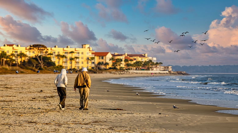 Retirees taking a stroll on St. Simons Island in Georgia