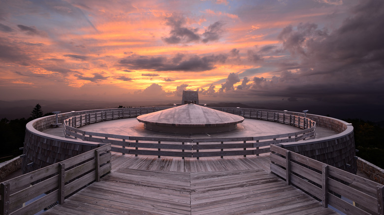 Observatory at the summit of Brasstown Bald, part of the Blue Ridge Mountains and the highest elevation in Georgia