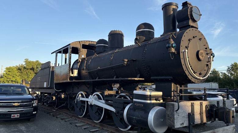 Locomotive outside of the Steaming Tender Restaurant in Palmer, Massachusetts