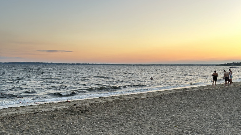 Barrington's beach at sunset