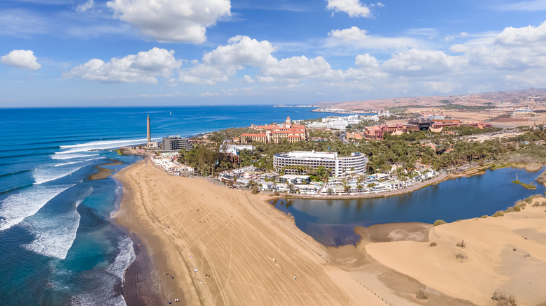 Aerial view of Maspalomas, Gran Canaria, Canary Islands, Spain