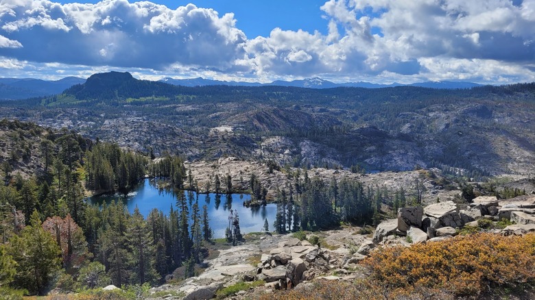 Lofty view of the Loch Leven Lakes and the surrounding California Sierra Nevada