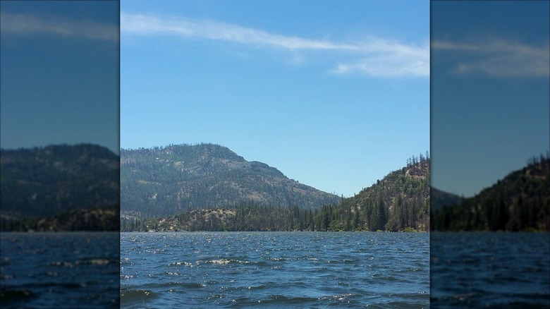 A shot of Mammoth Pool Reservoir from the waters