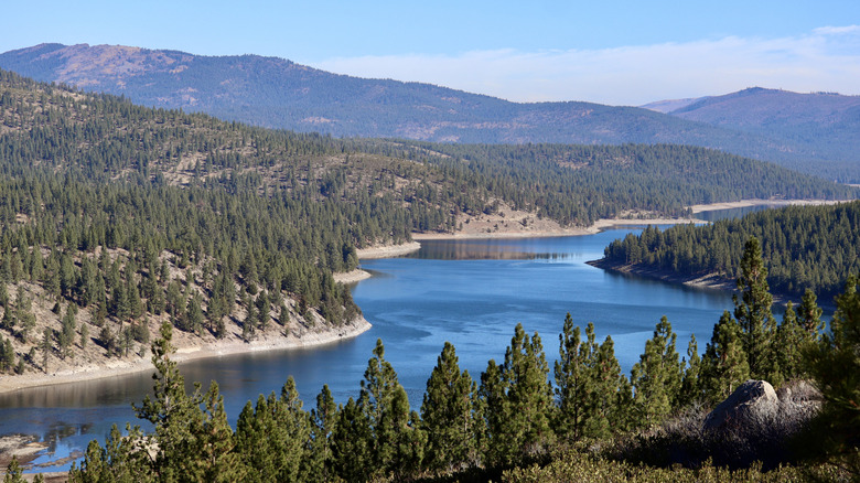 Stampede Reservoir in the Sierra Nevada Mountains