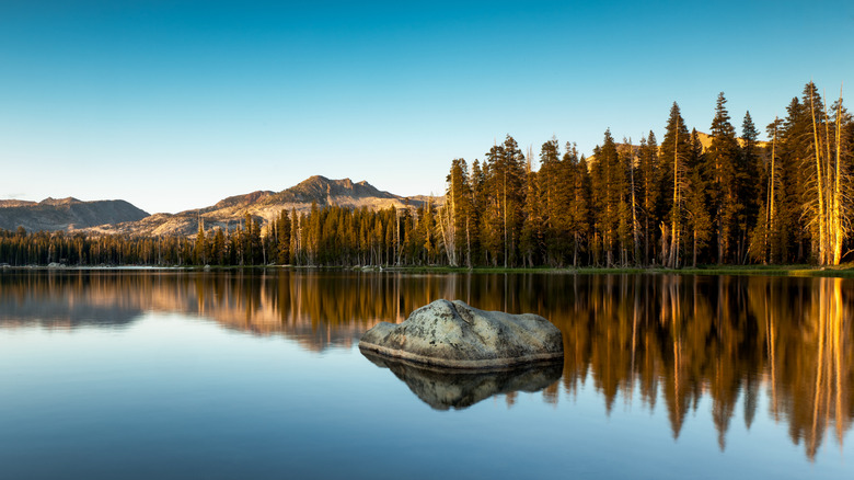 Sunset at Wrights Lake  in California's Sierra Nevada Mountains