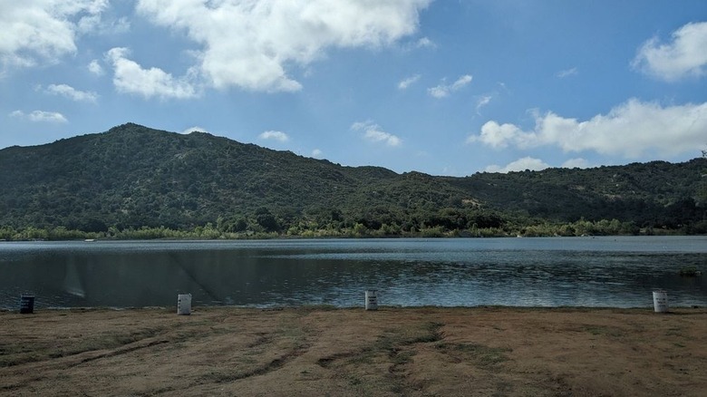 This is a picture of Lake Wohlford with a shoreline