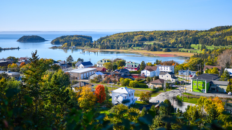 Aerial view of Rimouski town in Quebec