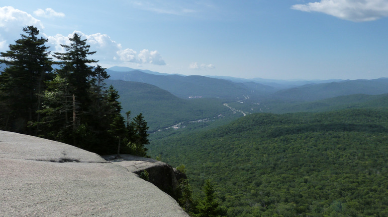 Viewpoint over forest from Pemigewasset Wilderness in New Hampshire's White Mountains