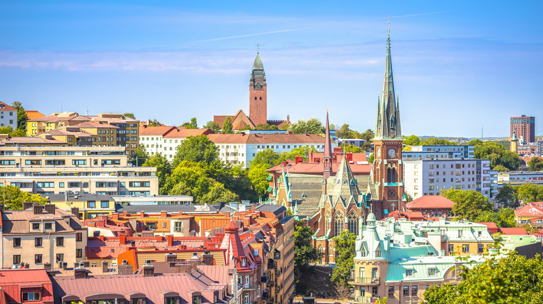 View of Gothenburg Sweden from a canal