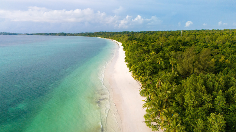 Aerial View of Ngurbloat Beach in Kei Island, Maluku, Indonesia