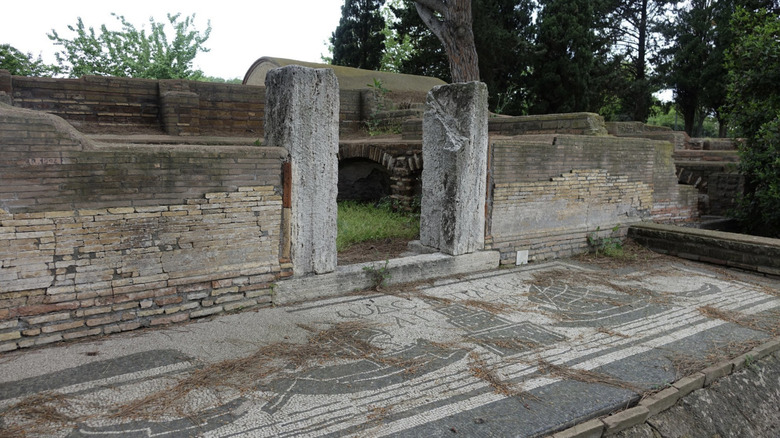 A tomb with nautical mosaics at the Necropolis of Portus, Fiumicino, Italy