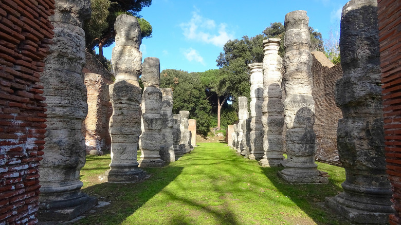 Ruins at the archaeological site of Portus, an ancient Roman port city