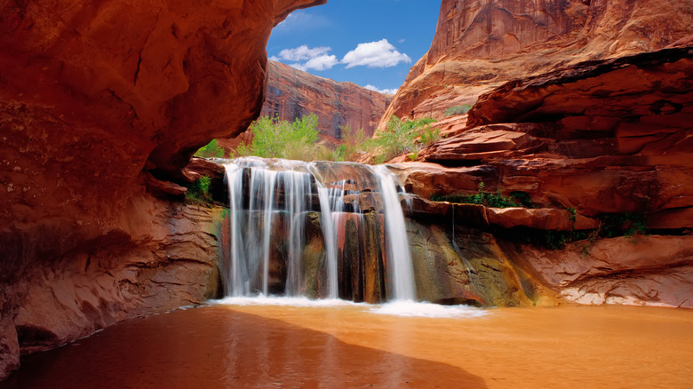 A waterfall in Coyote Gulch in Southern Utah