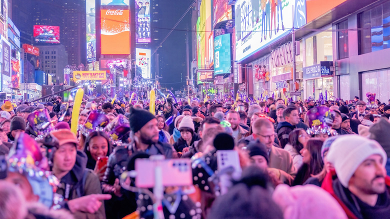 People partying on New Year's Eve in Times Square