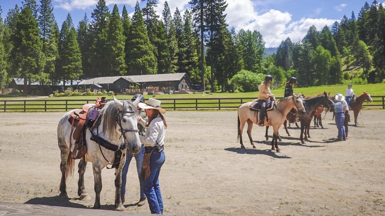 Riders on horses at Greenhorn Ranch
