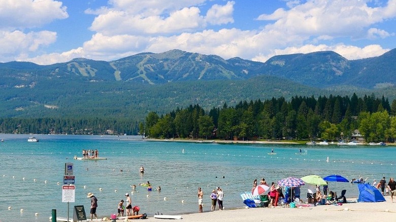 People enjoy themselves at Whitefish City Beach