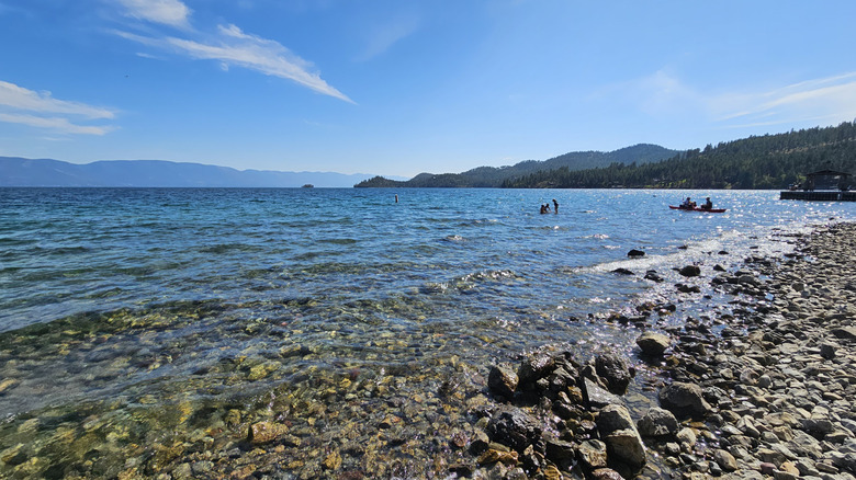A shot of the rocky beach at Flathead Lake State Park, West Shore