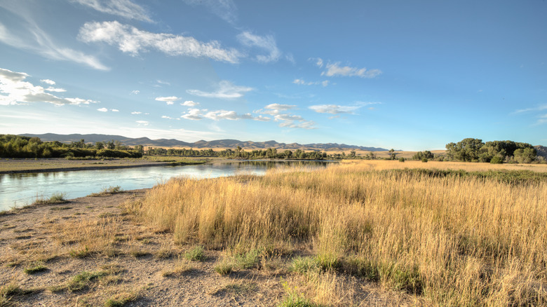 The sun setting over Missouri Headwaters State Park
