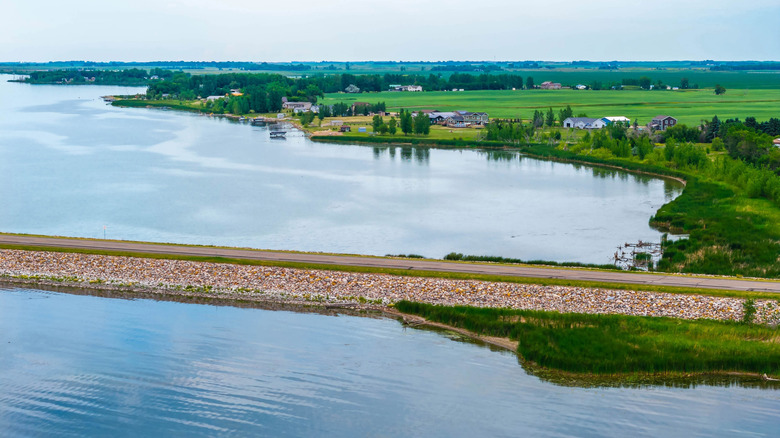 View of Devils Lake in North Dakota