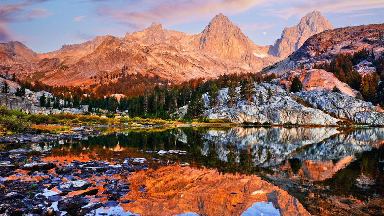 Mt. Ritter reflecting off a lake in Ansel Adams Wilderness