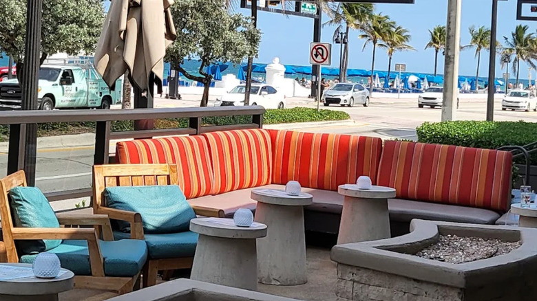 The patio view of the beach at S3 - Sun, Surf, Sand