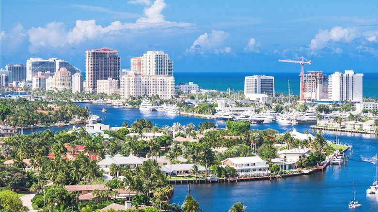 An elevated view of Flager Village, Fort Lauderdale