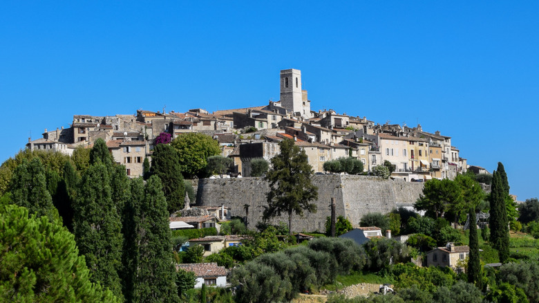 The village of Saint-Paul-de-Vence on a hilltop in France