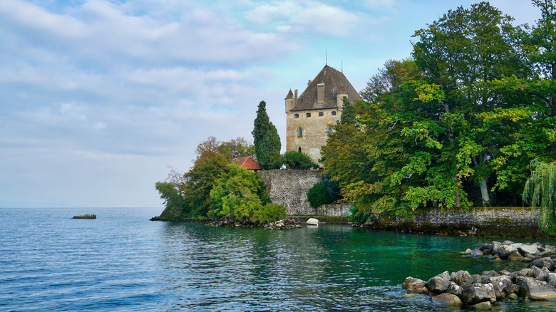 The castle of Yvoire on the banks of Lake Geneva in France