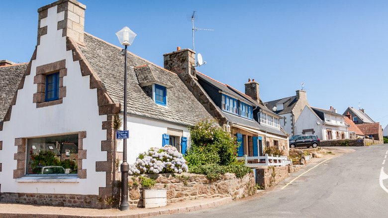 Charming old houses in Perros-Guirec, France