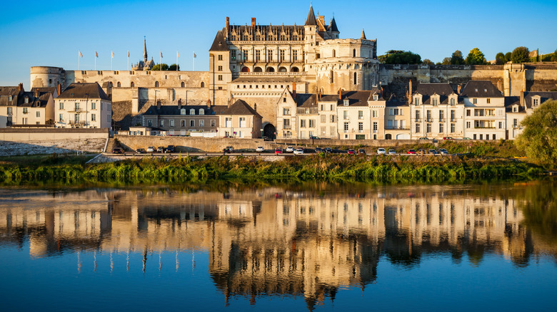 Château d'Amboise and the Loire River in Loire Valley's Amboise city