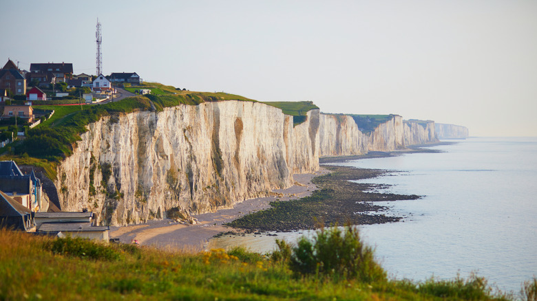 White chalk cliffs of Ault, France, overlooking the English Channel