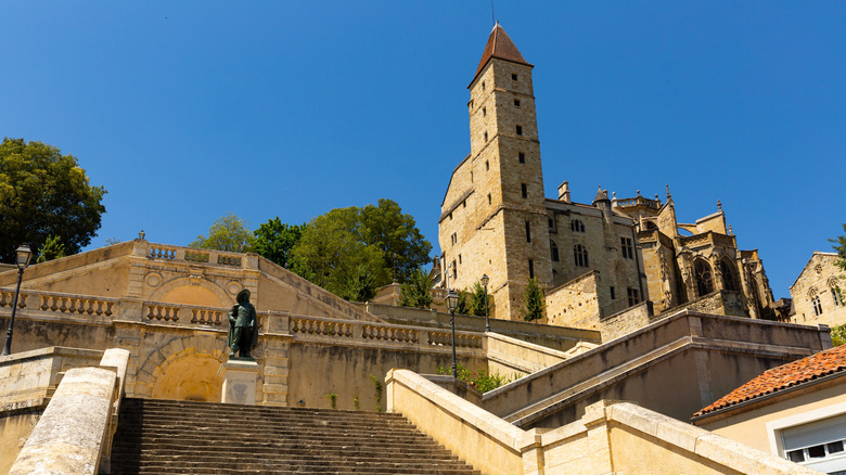 Staircase leading to the Armagnac Tower in Auch, France