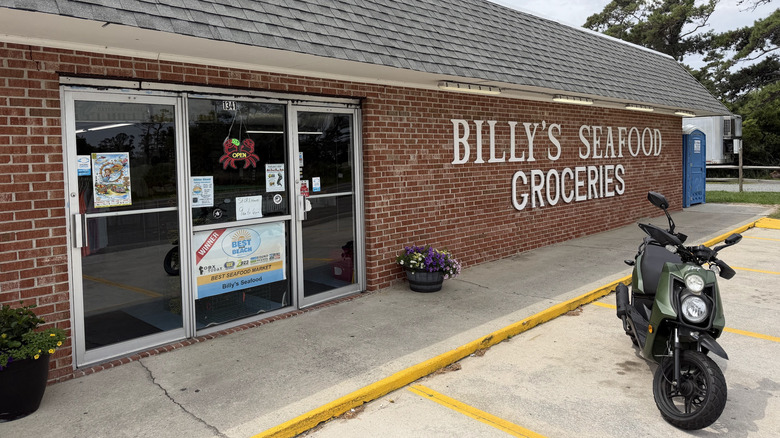 Storefront of Billy's Seafood in Kill Devil Hills, Outer Banks, North Carolina