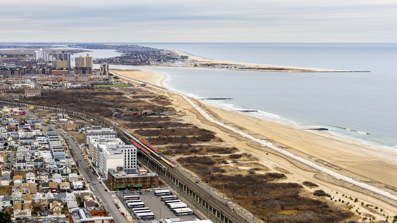 Rockaway Beach buildings aerial view