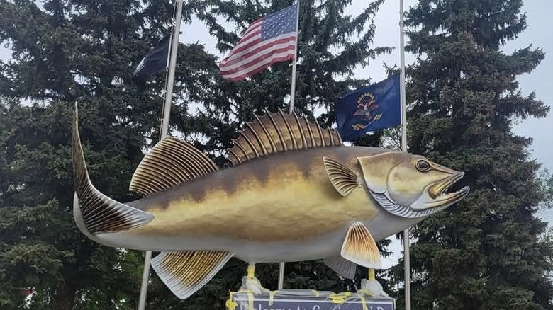 Statue of Wally the Walleye in Garrison, ND
