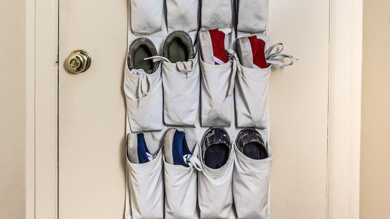 Shoe organizer on door
