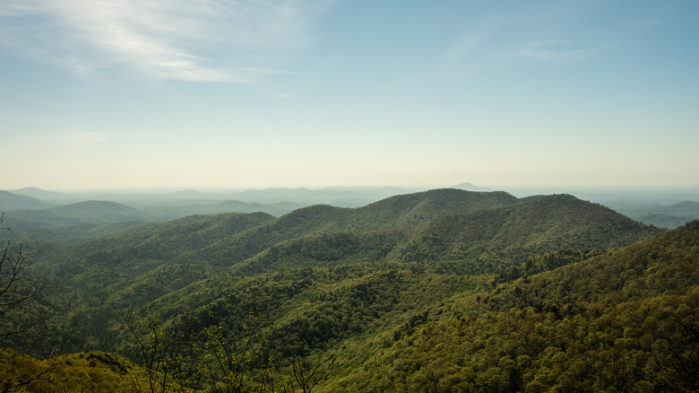 View of Preachers Rock in Georgia's Blue Ridge Mountains